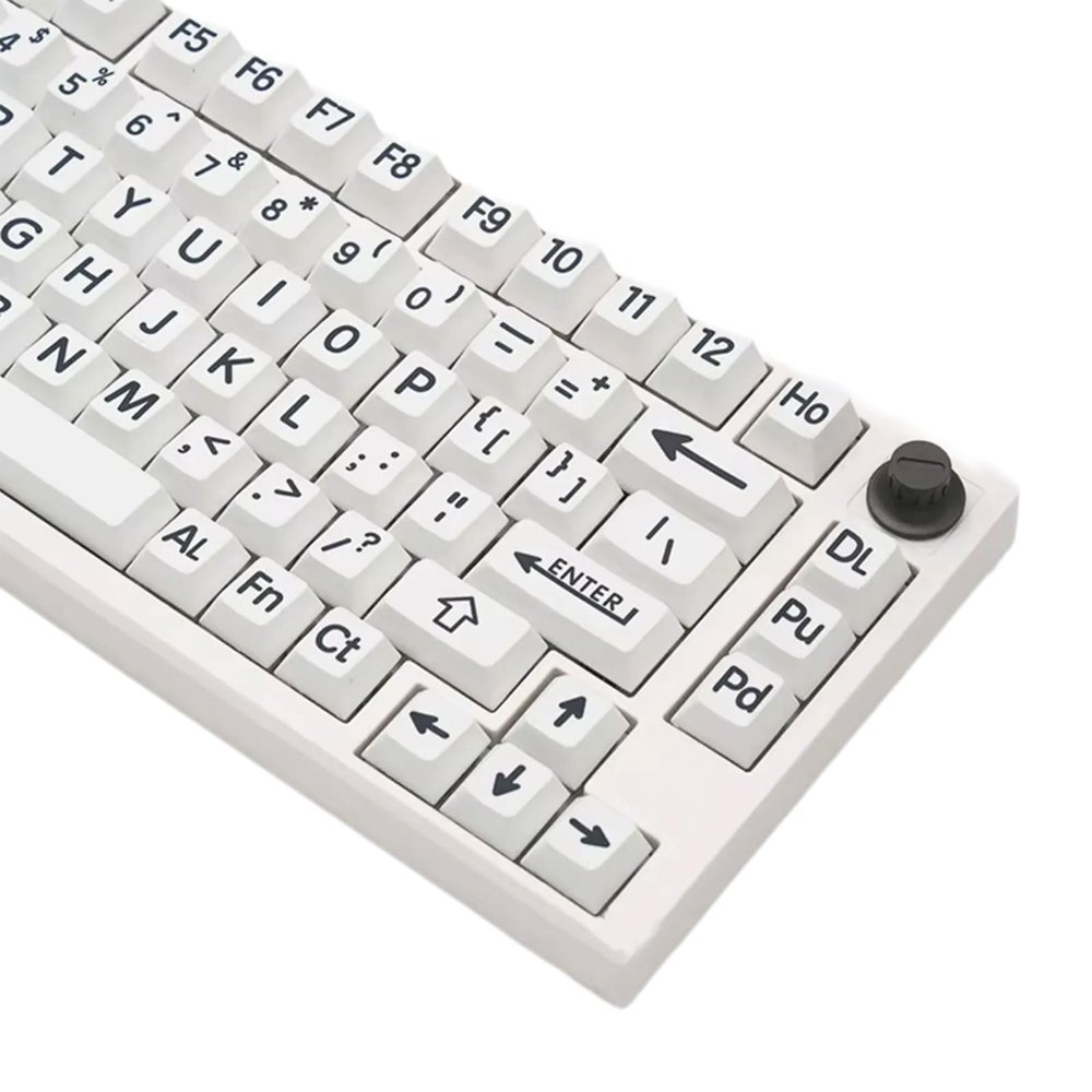 125PCS Black and White Keycaps Heat Sublimated for Mechanical Keyboards Multiple Keyboard Models Easy Installation