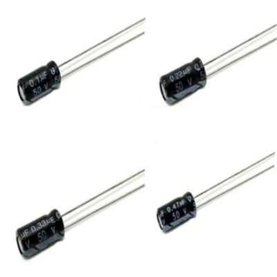 1000 Pcs 50V0.1UF 50V0.22UF 50V0.33UF 50V0.47UF Aluminum Electrolytic Capacitor 0.1UF 0.22UF 0.33UF 0.47UF 4 * 7MM 5 * 11MM(50V0.47UF)