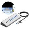 Type C Hubs USB Hubs 7/10 Port USB3.0 Splitter USB Hubs Adapter Expansion Docking Station Adapter for PC/Phone/Laptop view 2
