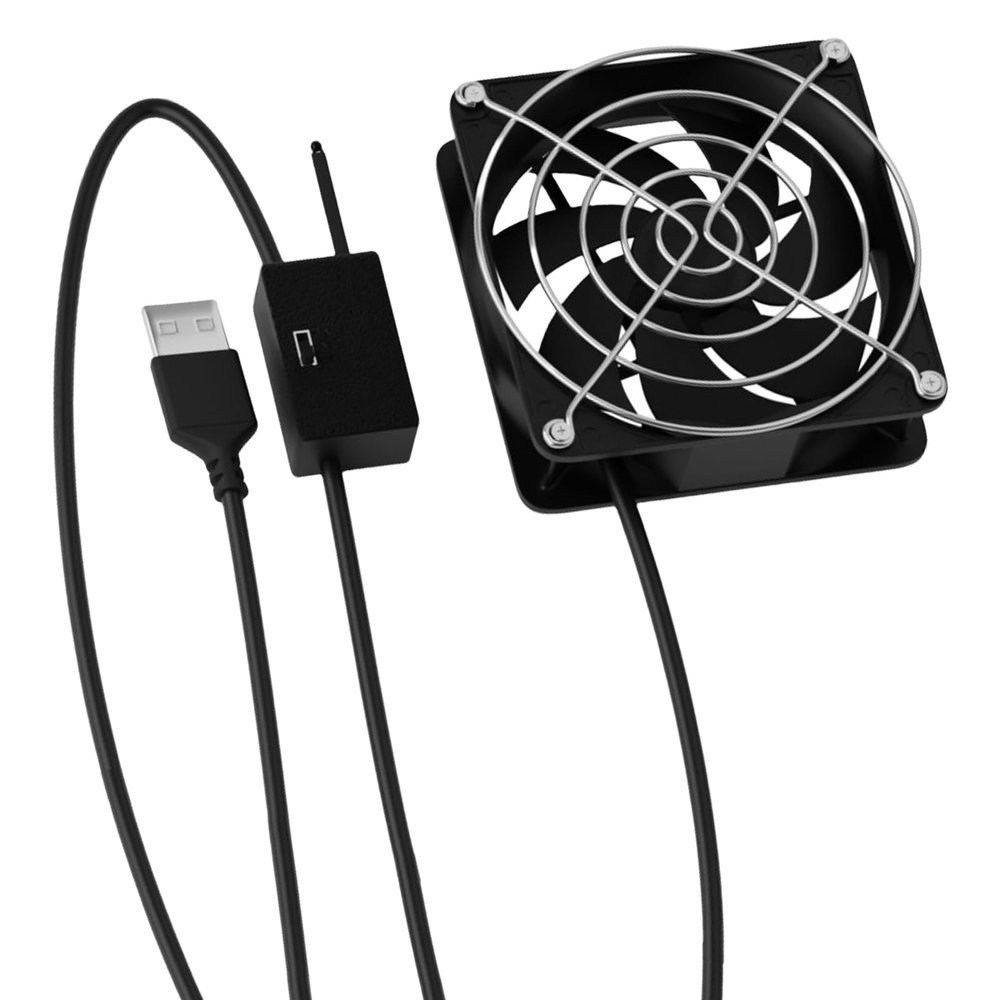 Automatic Temperature Sensing USB Cooling Fan 8cm 3 Speed Adjustable Thermostat For Router Game Console Heat Reduction