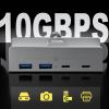 Aluminum Type C 4 Port USB 3.1 Hubs Phone Holder Power Adapter Splitter 10Gbps USB C Docking Hubs Aluminum Clamp Dock view 4