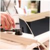 ABS Cable Management Box with Wooden Cover Cord Organizer for Household Use Power Strip Storage Container Sturdy Design for Tidy Spaces view 3
