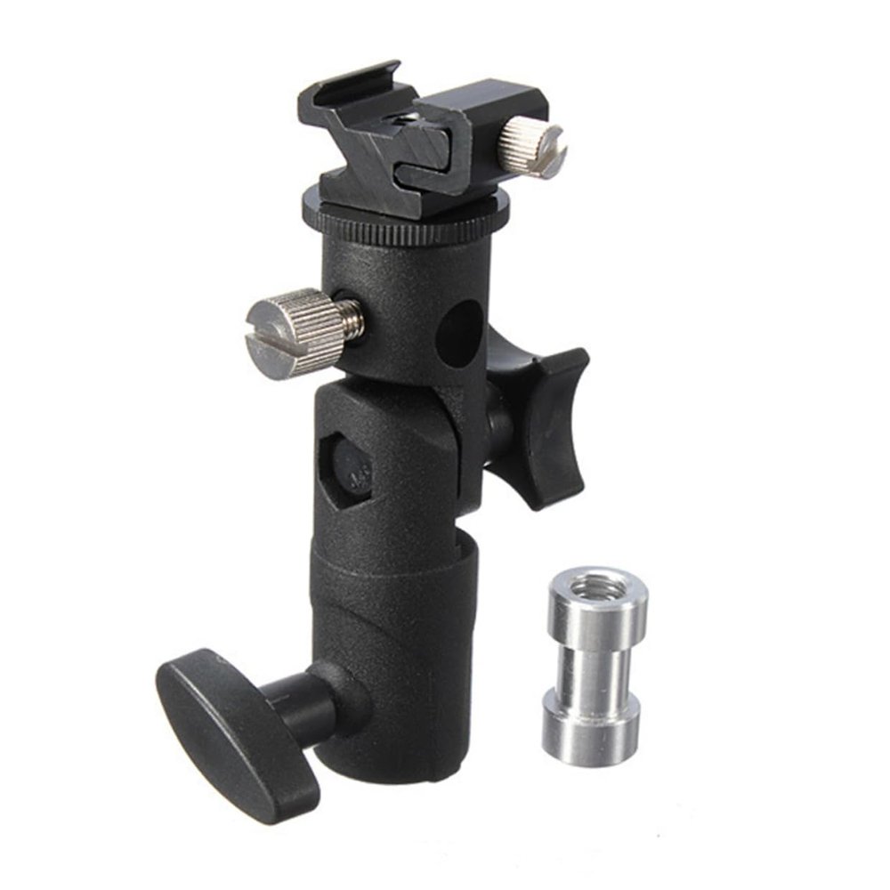 DIYEAH 2pcs Metal Flash Holder Bracket for Light Stand Flash Mount Umbrella Holder DSLR Camera Bracket Adjustable Joint
