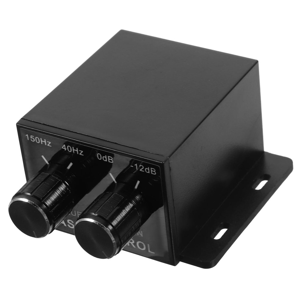 OUNONA Universal Bass Control Knob for Car Audio Amplifiers Adjustable RCA Volume Level Controller Compatible Motorcycle and Home Theater Systems