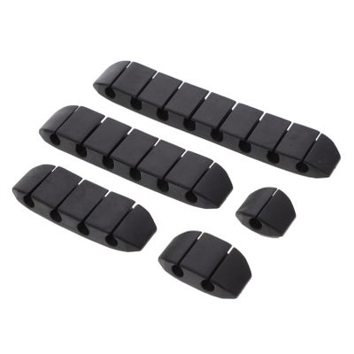 DIYEAH 5-Piece Cable Organizer Set Adhesive Wire Holders for USB Cables Multi-Hole Design for Desk Management Suitable for Home and Office Use