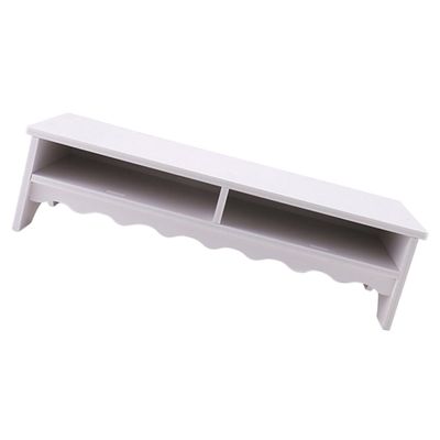 Alipis Office Monitor Stand Riser with Storage Compact Dual-Layer Desk Organizer for Laptop and Computer White Lace Design Ergonomic Display Rack for Home and Office Use