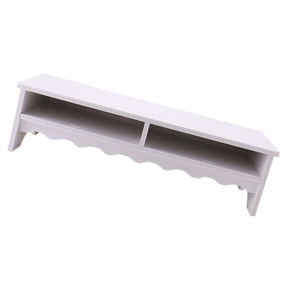 Alipis Office Monitor Stand Riser with Storage Compact Dual-Layer Desk Organizer for Laptop and Computer White Lace Design Ergonomic Display Rack for Home and Office Use