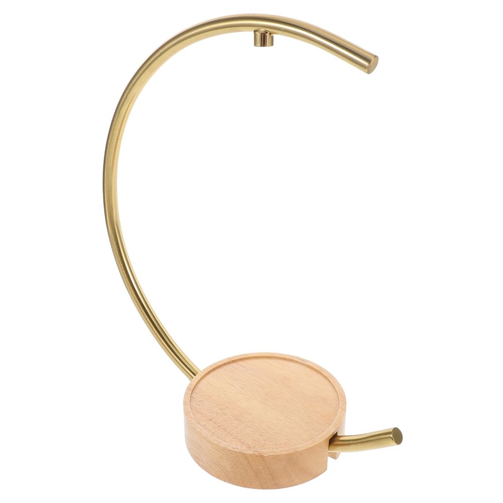 Moon Shaped Metal Lamp Stem with Wooden Base M10 Screw Home Decor