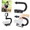 NUOBESTY U Shape Bracket Handle Grip Stabilizer for Camera Grip for Comfort Skid Pads for Stability Moveable Screw Three Hot for Microphones and Accessories view 3