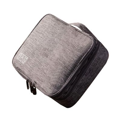HOMSFOU Portable Electronics Organizer Pouch for Cables and Accessories Storage Bag for Earphones Chargers and Tablets Durable Multi-function Tech Case Gray
