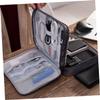 HOMSFOU Portable Electronics Organizer Pouch for Cables and Accessories Storage Bag for Earphones Chargers and Tablets Durable Multi-function Tech Case Gray view 3