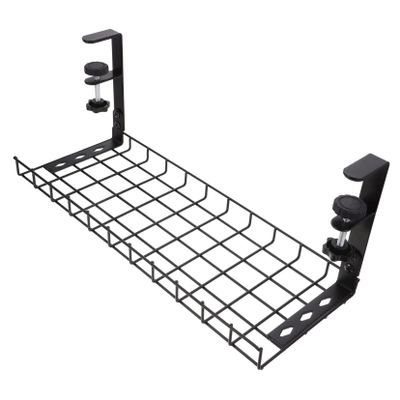 Angoily Under Desk Cable Tray No Drill Cable Management Holder for Easy Wire Organization Cord Storage for Office Home and Study