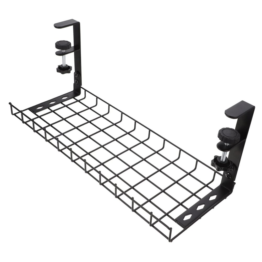 Angoily Under Desk Cable Tray No Drill Cable Management Holder for Easy Wire Organization Cord Storage for Office Home and Study