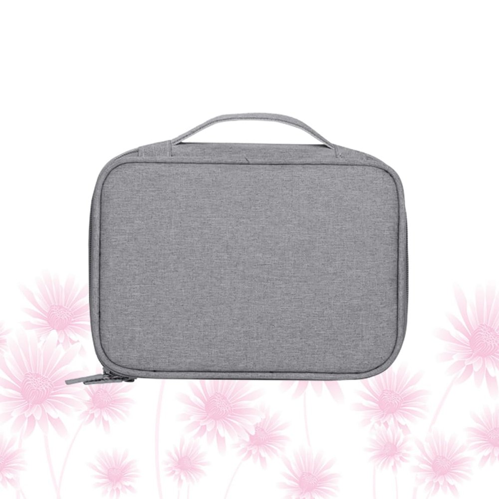 Angoily Travel Electronics Organizer Bag Durable Grey Storage Case for USB Cables Earphones and Digital Accessories for Travel and Everyday Use