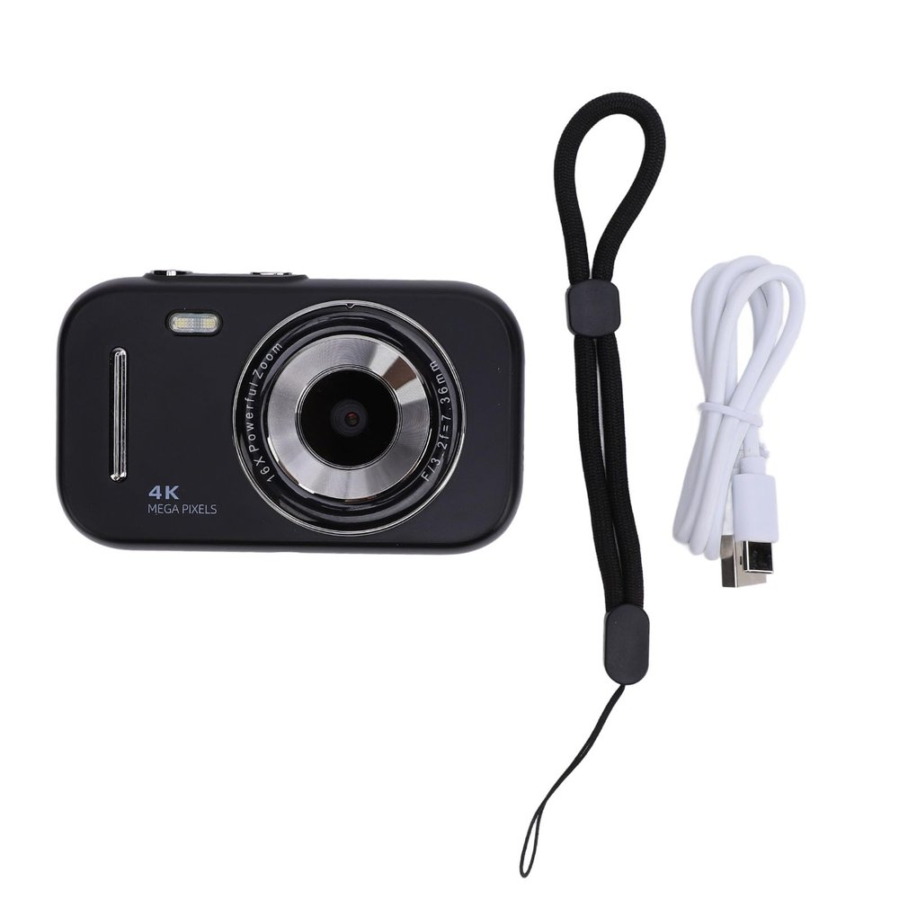 YuRui TENG mini Digital Camera with 48MP Resolution Imaging and 4K Video Recording, 2.8 Inch Display, 16X Digital Zoom, Rechargeable and Portable for mini, Teens and Beginners (Black)