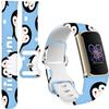 BOSPFJG Sport Bands Compatible with Charge 6 /Charge 5 for Women Men,Soft Waterproof Replacement Straps Wristbands for Charge Advanced Fitness Tracker(Cute Cartoon Penguin) view 1
