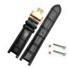 HMFang Notched Leather Watch Strap 20 * 11mm 22 * 13mm Compatible With GC Guess Passa Genuine Lleathe Waterproof Watch Chain Men Women(Black-gold,22x13mm) view 1
