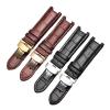 HMFang Notched Leather Watch Strap 20 * 11mm 22 * 13mm Compatible With GC Guess Passa Genuine Lleathe Waterproof Watch Chain Men Women(Black-gold,22x13mm) view 2