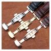 HMFang Notched Leather Watch Strap 20 * 11mm 22 * 13mm Compatible With GC Guess Passa Genuine Lleathe Waterproof Watch Chain Men Women(Black-gold,22x13mm) view 4