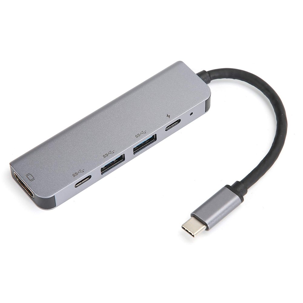 5 in 1 Type C Hub with 4K HD Support, PD Speed, Multi Function Converter Adapter for Laptops and Smartphones