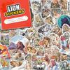 100 PCS Lion Stickers Pack  Waterproof Vinyl Decals for Water Bottles, Laptops, Phones, Notebook, Cars  Cool Vibrant Graphics for Lion Enthusiast view 1
