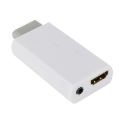 LINGQE for Wii to HDMI-Compatible Adapter Converter 3.5mm for PC HDTV M>oni>tor 1080P 720P Wii2 to HDMI WII2HDMI Converter(White)