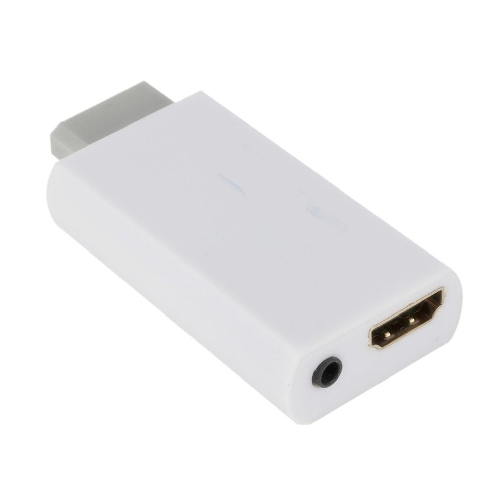 LINGQE for Wii to HDMI-Compatible Adapter Converter 3.5mm for PC HDTV M>oni>tor 1080P 720P Wii2 to HDMI WII2HDMI Converter(White)