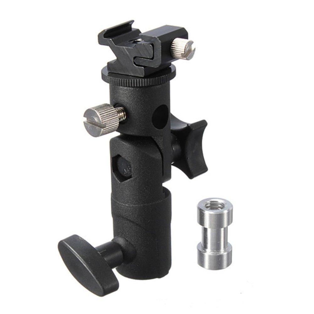 NUOBESTY Shape Metal Flash Holder Bracket with Umbrella Mount Light Stand Attachment for DSLR Cameras and Lights for Optimal Lighting