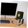 LIOOBO Metal Desktop Speaker Stand Bracket for Monitor Speakers Height Design Space Saving Holder for Enhanced Sound Quality Finish for Computer Audio Setup view 3