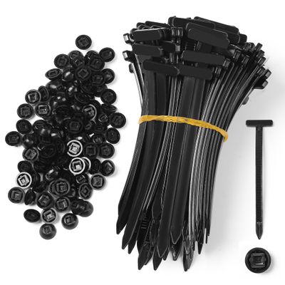 100 Pcs Nylon Universal Cable Tie Buckle - New T Multifunctional Nylon Zip Ties With Pin & Button Design Plastic Cable Fixion Tools Fasteners UV Resistant Zipties for Cars Daily Repair Bumper Clips