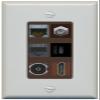 RiteAV Cat7 Coax HDMI Phone Toslink USB-C Wall Plate - 1 Gang Decorative [Gray/Brown] view 1