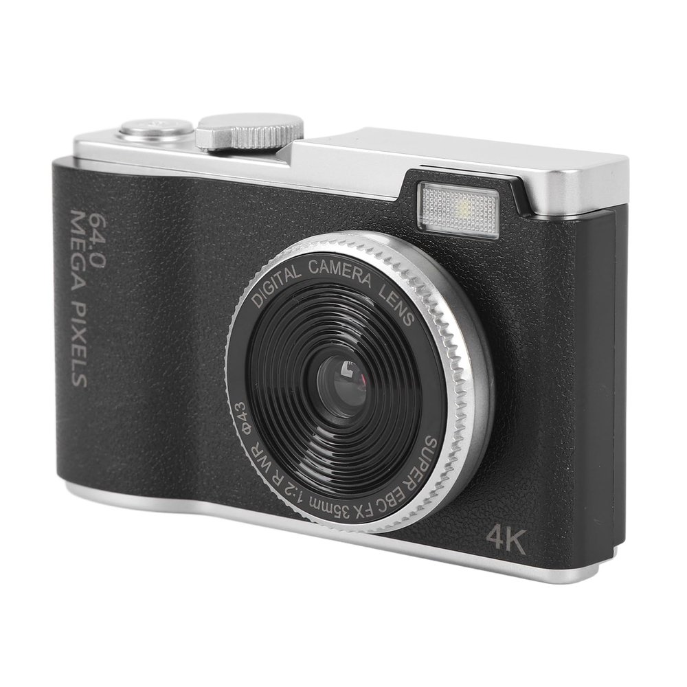 4K 64MP Digital Camera, 2.4in Screen Portable Camera with16X Digital Zoom for Beginners Students (No Memory Card)