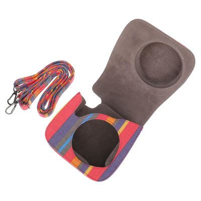 POPETPOP 1Pc Striped Camera Bag for Mini Soft Protective Case with Shoulder Strap Fashionable Design for Instant Cameras Unique Decoration for Photography Enthusiasts