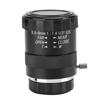 Dam Skerisi 3.5 8mm 720P HD Manual Iris Lens, Aluminum Alloy Construction, CS Mount, F1.4 Aperture, Zoom for CCTV Cameras,