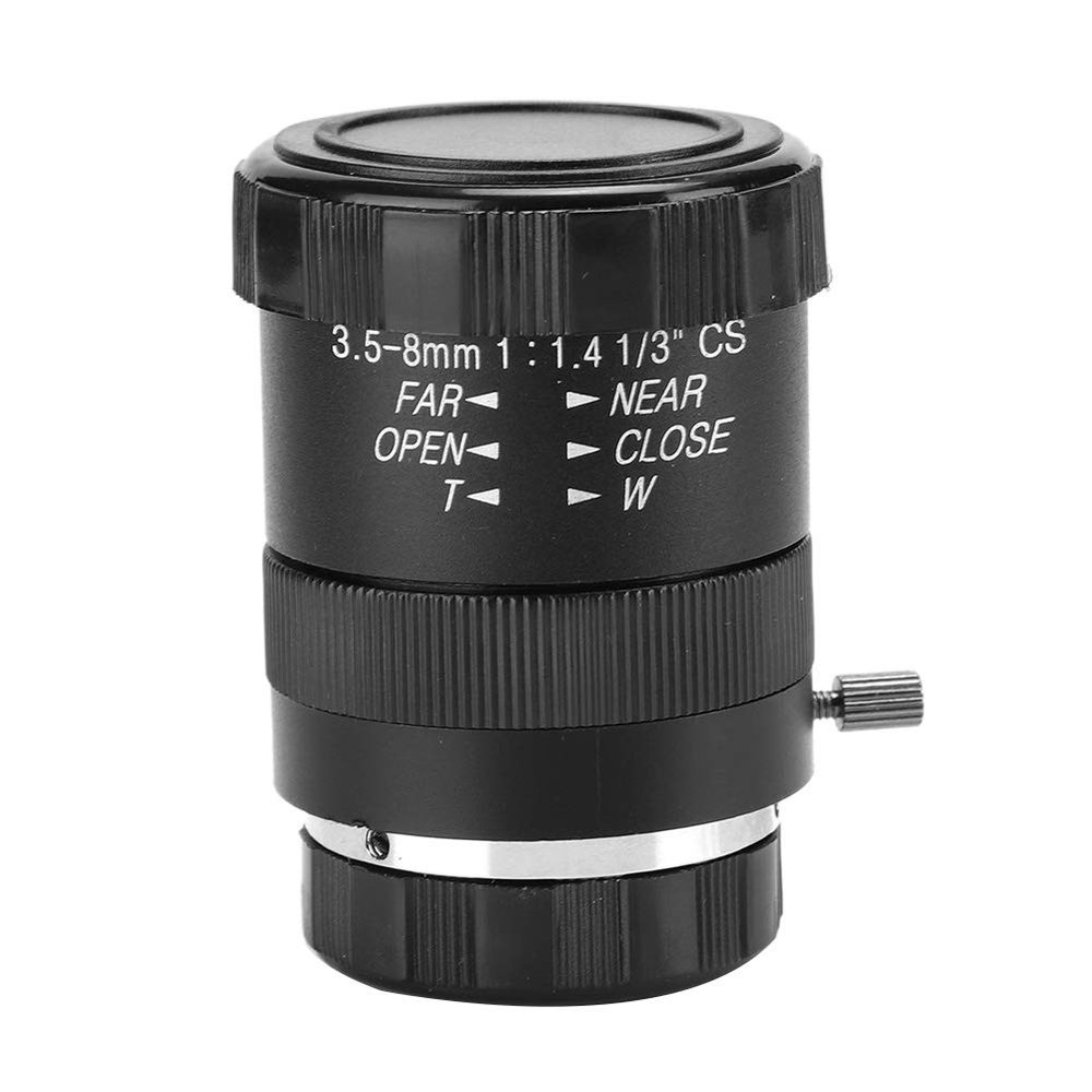 Dam Skerisi 3.5 8mm 720P HD Manual Iris Lens, Aluminum Alloy Construction, CS Mount, F1.4 Aperture, Zoom for CCTV Cameras,
