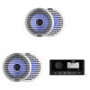 Fusion MS-RA60 Marine Stereo with Wireless Connectivity w/ (2 Pair) 51KM614FL 6.5-Inch (165mm) Thin-Mount Marine Coaxial Speakers with RGB LED, 4-Ohm, White & Silver Grilles Included view 1