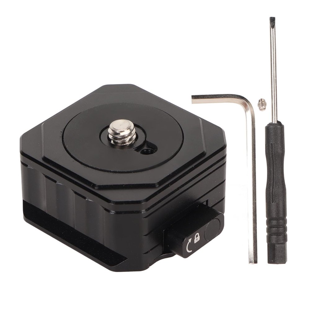 38mm Plate for DSLR Tripod, Dovetail Slot, Reversal Positioning, Single Knob Locking for Shake Reduction, Aluminum Alloy Material, Lightweight and Durably
