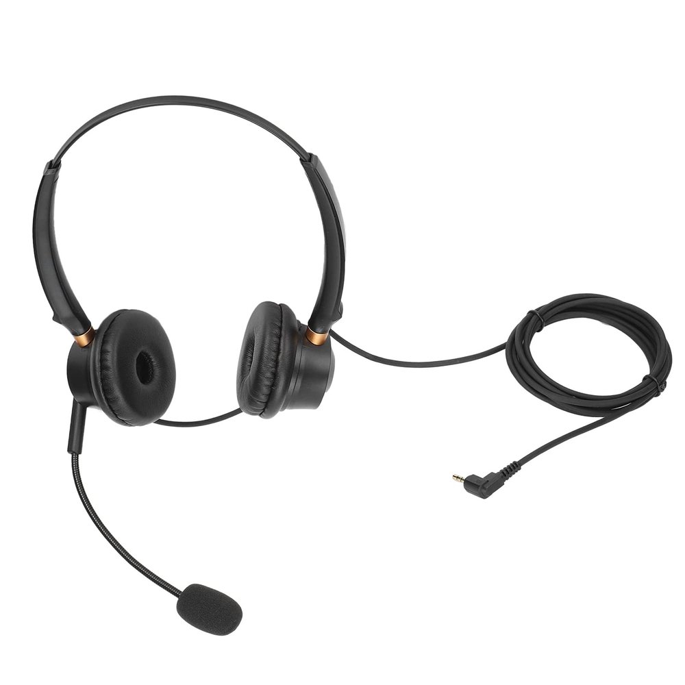 YedaHcy H600D 2.5 Binaural Business Headset for Call Centers, Noise Cancelling with Microphone, Wired Headphone for Customer Service, Compatible with Landline and Cordless Dect Phones
