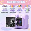 ETIKEZ Kids Camera, 1080P Instant Digital Print Camera for Kids, Christmas Birthday Gifts for 4 5 6 7 8 9 10 Year Old Girls Boys, Portable Toy with 32GB SD Card & 3 Rolls Printing Paper, Purple view 2