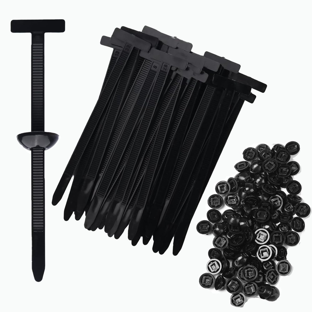 2026 Upgraded Nylon Universal Cable Tie Buckle For Car, UV Resistant Black Zipties with Pin & Button Design with Pin & Button Design, for Car Daily Repair, home, Garden(50PCS)