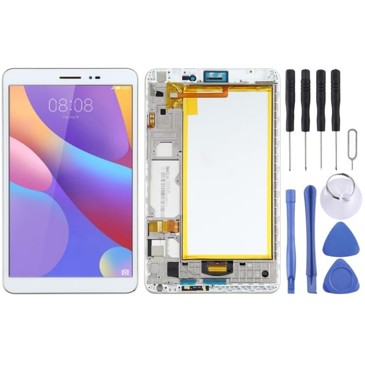 MPXPOTTHW Cell Phone Replacement OEM LCD Screen for Huawei MediaPad T2 8.0 Pro JDN-W09 Digitizer Full Assembly with Frame(White) Spare Parts