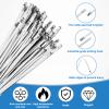 500 Pcs Metal Zip Ties 11.8 Inch Heavy Duty 304 Stainless Steel Zip Ties Self Locking 220 Pound Tensile Strength Cable for Outdoor Workshop Canopy Chain Link Fence Exhaust Wrapping view 3