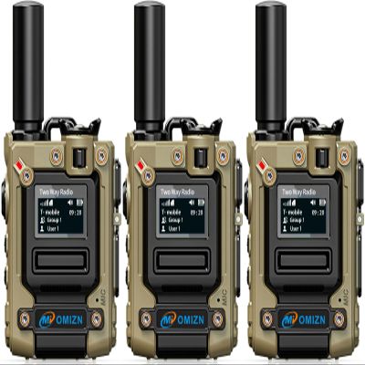 OMIZN M8 Global Walkie Talkie with SIM Card Unlimited Range Cellular Network PoC Two Way Radios Long Range 6800mAh AES256 IP54 Shockproof Noise Reduction MON Type-C Charging 3 Pack
