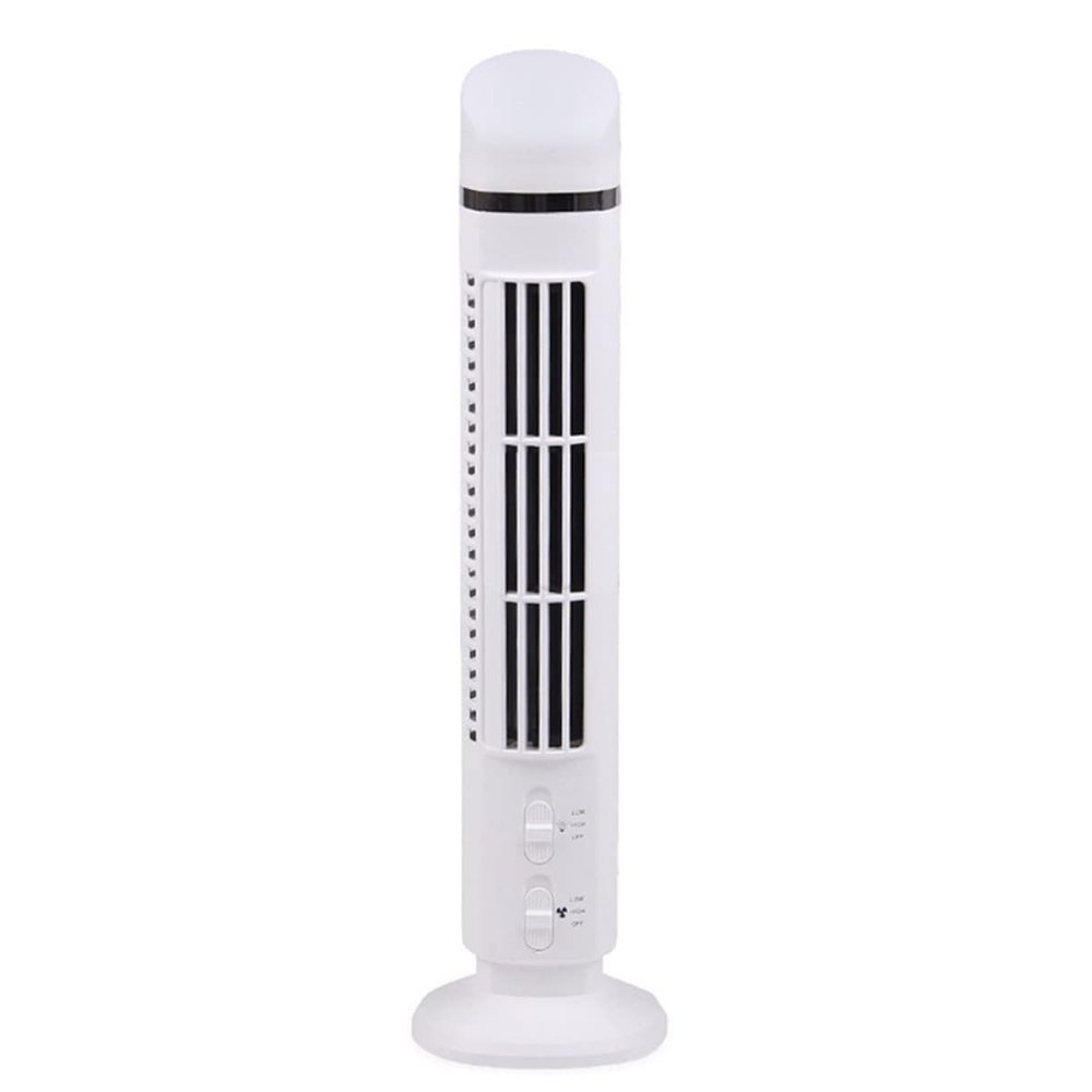 DIYEAH USB Mini Cooling Fan with Light Bladeless Desk Fan for Home Office Oscillating Function Safe for Elderly Summer Accessory White
