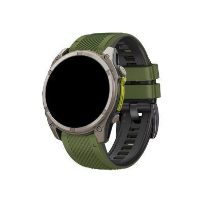 26mm 22mm Two-Tone Silicone Watch Band Fit for Garmin Fenix 8 E 47mm 51mm/ Enduro 3(Army Green Black 1,Qu ic kFit 22mm)