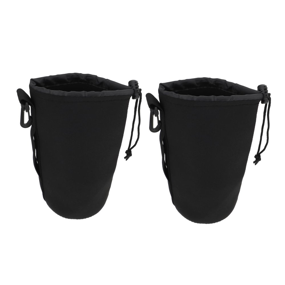 STOBOK 2 PCS Neoprene Lens Pouch for Camera Shockproof Drawstring Lens Case XL Size Protective Pouch Waterproof Camera Accessories