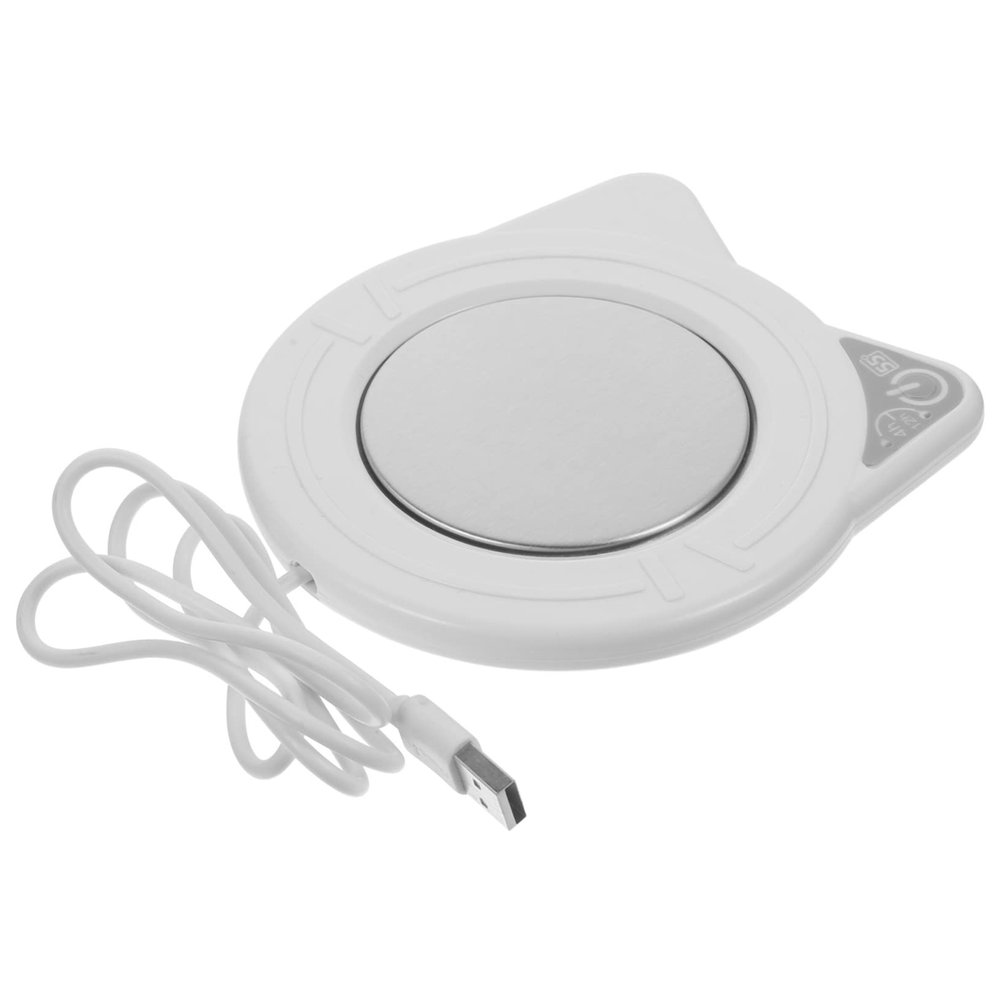 ABOOFAN 1Set Automatic Heating Coaster USB Charging Mug Warmer for Tea Beverages Practical Heat Preservation Plate for Home Office Use Present for Friends Family