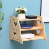 AEYSD-456 Cable Tidy Box Punch-Free Living Room TV Wall Set-top Box Rack Rack Router Storage Box Wall-Mounted WiFi Box Solid Wood Cable Management view 4