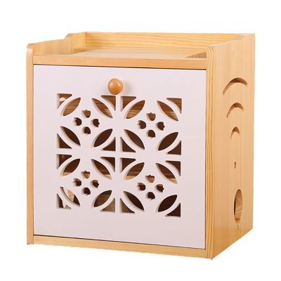 AEYSD-456 Cable Tidy Box Router Storage Box Solid Wood Plug-in Power Cord Storage Box Wireless WiFi Light cat Set-top Box Rack Customization Cable Management