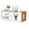 AEYSD-456 Cable Tidy Box WiFi Router Storage Shelf Deer Cherry Wood TV Set-Top Box Shelter Wall Mounted Wire Power Board Socket Holder Organizer Rack Cable Management view 1